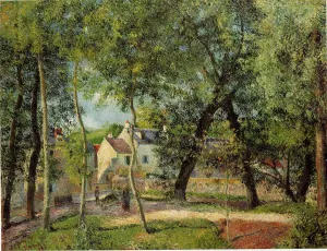 Paysage a Osny pres de l'abreuvoir by Camille Pissarro - Oil Painting Reproduction