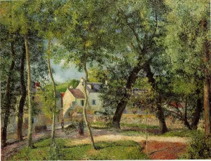 Paysage a Osny pres de l'abreuvoir Oil painting by Camille Pissarro