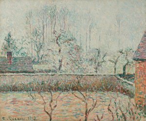 Paysage Avec Maisons Et Mur De Cloture, Givre Et Brume, Eragny by Camille Pissarro Oil Painting