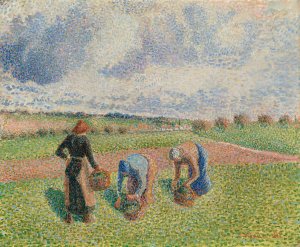 Paysannes Ramassant Des Herbes, Eragny by Camille Pissarro Oil Painting