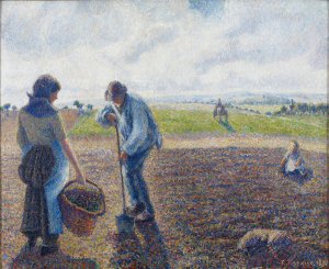 Paysans dans les champs, eragny by Camille Pissarro Oil Painting
