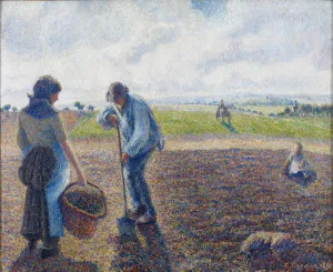 Paysans dans les champs, eragny by Camille Pissarro Oil Painting