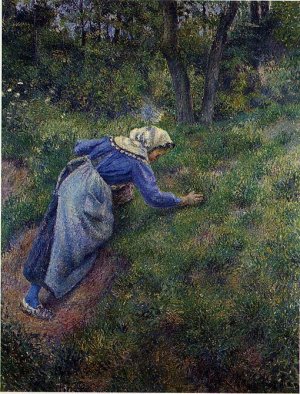 Peasant Gathering Grass