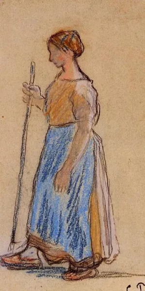 Peasant Woman Oil painting by Camille Pissarro