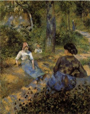 Peasants Resting by Camille Pissarro Oil Painting