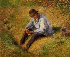 Pere Melon Resting by Camille Pissarro Oil Painting