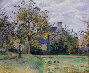 Piette's Home on Montfoucault by Camille Pissarro - Oil Painting Reproduction