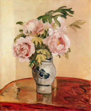Pink Peonies painting by Camille Pissarro