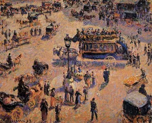 Place Saint-Lazare Oil painting by Camille Pissarro