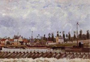 Pontoise Dam by Camille Pissarro Oil Painting