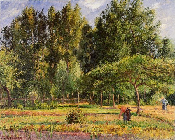 Poplars, Afternoon in Eragny by Camille Pissarro - Hand-Painted Oil Painting Reproduction