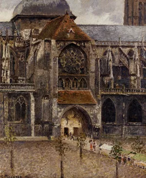 Portal from the Abbey Church of Saint-Laurent by Camille Pissarro - Oil Painting Reproduction