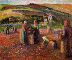 Potato Harvest by Camille Pissarro Oil Painting