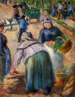 Potato Market, Boulevard des Fosses, Pontoise by Camille Pissarro - Oil Painting Reproduction