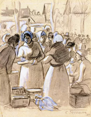 Poultry Market in Gisors by Camille Pissarro - Oil Painting Reproduction