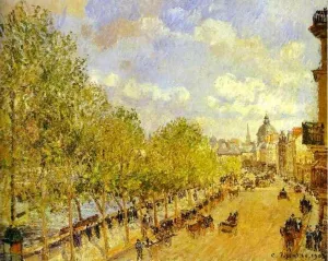 Quai Malaquais in the Afternoon, Sunshine by Camille Pissarro - Oil Painting Reproduction