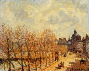 Quai Malaquais, Morning, Sunny Weather by Camille Pissarro Oil Painting