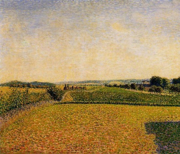 Railroad to Dieppe by Camille Pissarro - Hand-Painted Oil Painting Reproduction