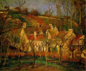 Red Roofs, Corner of a Village, Winter also known as Cote de Saint-Denis at Pontoise by Camille Pissarro - Oil Painting Reproduction