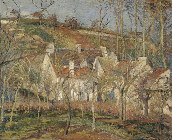 Red Roofs, Corner of a Village, Winter by Camille Pissarro - Hand-Painted Oil Painting Reproduction