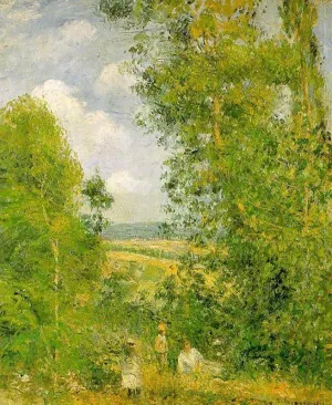 Resting in the Woods at Pontoise by Camille Pissarro - Oil Painting Reproduction
