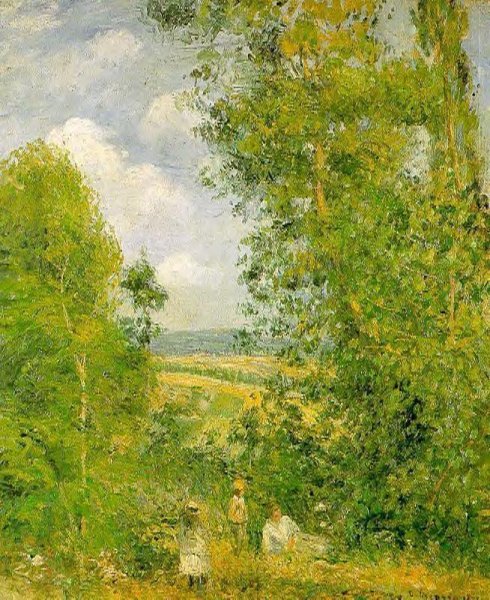 Resting in the Woods at Pontoise by Camille Pissarro - Hand-Painted Oil Painting Reproduction