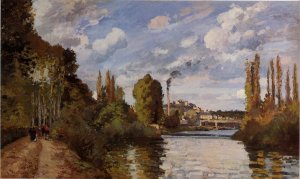 Riverbanks in Pontoise by Camille Pissarro Oil Painting