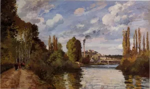 Riverbanks in Pontoise by Camille Pissarro - Oil Painting Reproduction