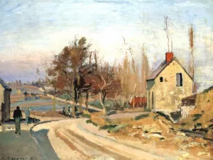 Road From Osny to Pontoise - Hoar Frost by Camille Pissarro - Oil Painting Reproduction