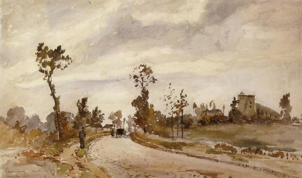 Road to Saint-Germain, Louveciennes by Camille Pissarro - Hand-Painted Oil Painting Reproduction