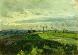 Rolling Landscape in Winter Oil painting by Camille Pissarro