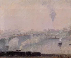 Rouen, Fog Effect by Camille Pissarro - Oil Painting Reproduction