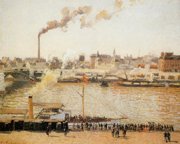 Rouen, Saint-Sever: Morning by Camille Pissarro - Hand-Painted Oil Painting Reproduction