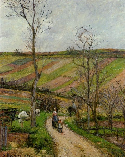 Route du Fond de l'Hermitage, Pontoise by Camille Pissarro - Hand-Painted Oil Painting Reproduction
