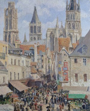 Rue de l'epicerie, Rouen by Camille Pissarro Oil Painting