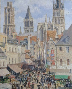 Rue de l'epicerie, Rouen by Camille Pissarro Oil Painting
