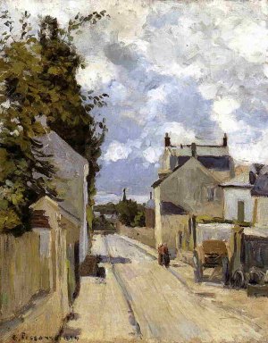 Rue de l'Hermitage, Pontoise by Camille Pissarro Oil Painting