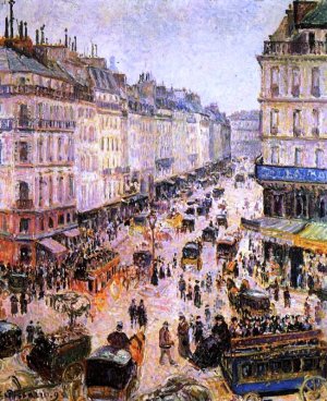 Rue Saint-Lazare Oil painting by Camille Pissarro