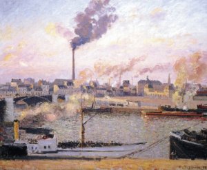 Saint Sever, Rouen, Morning, Five O'Clock by Camille Pissarro Oil Painting
