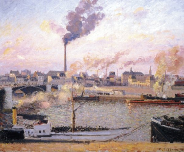 Saint Sever, Rouen, Morning, Five O'Clock by Camille Pissarro - Hand-Painted Oil Painting Reproduction