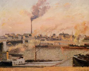 Saint-Sever, Rouen: Morning, Five O'Clock painting by Camille Pissarro