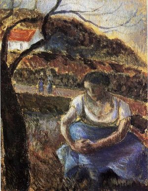 Seated Peasant Woman II by Camille Pissarro Oil Painting