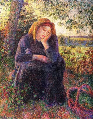 Seated Peasant Oil painting by Camille Pissarro