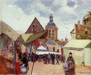 September Celebration, Pontoise by Camille Pissarro - Oil Painting Reproduction