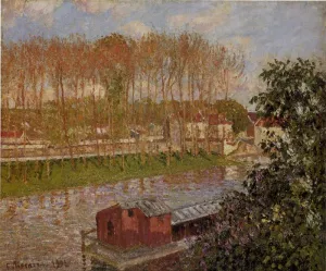 Setting Sun at Moret painting by Camille Pissarro