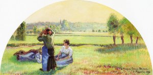 Siesta in the Fields by Camille Pissarro Oil Painting