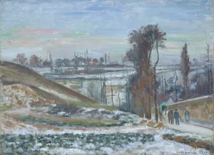 Snowy Landscape near l'Hermitage by Camille Pissarro Oil Painting