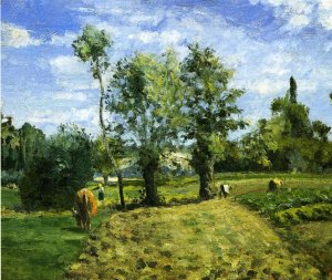 Spring Morning, Pontoise Oil painting by Camille Pissarro