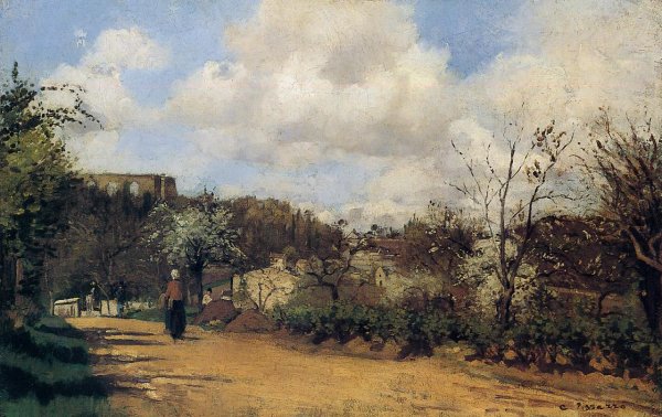 Springtime in Louveciennes by Camille Pissarro - Hand-Painted Oil Painting Reproduction