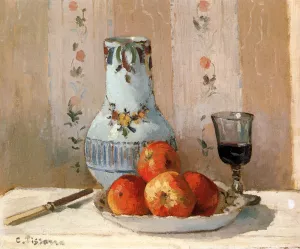 Still Life with Apples and Pitcher by Camille Pissarro - Oil Painting Reproduction
